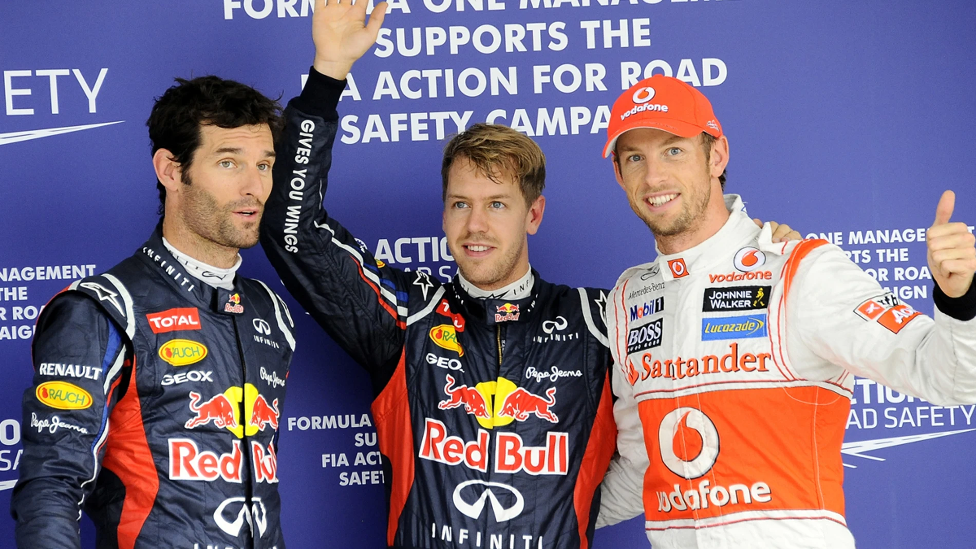 Vettel, Webber y Button en Suzuka