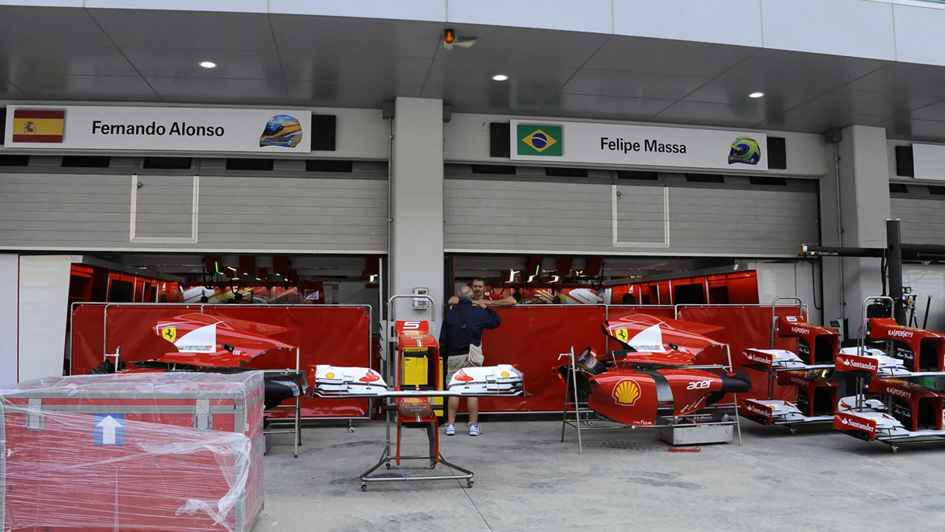 El box de Ferrari