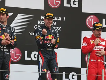 El podio del GP de Corea El podio del GP de Corea