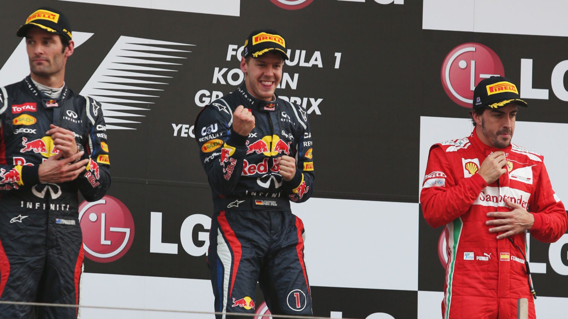 El podio del GP de Corea