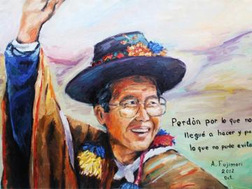 Imagen de un supuesto autorretrato del expresidente peruano encarcelado Alberto Fujimori Imagen de un supuesto autorretrato del expresidente peruano encarcelado Alberto Fujimori
