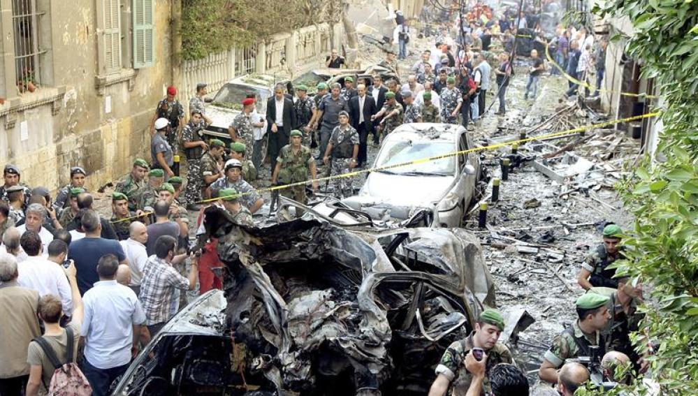 Imagen de Beirut tras la explosión del coche bomba