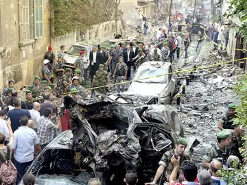 Imagen de Beirut tras la explosión del coche bomba Imagen de Beirut tras la explosión del coche bomba