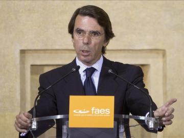 José María Aznar, en un acto de las FAES