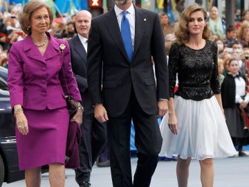 Los Príncipes de Asturias y la reina Sofía