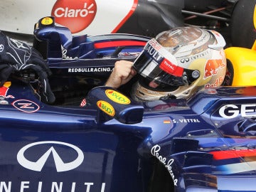 Vettel, en el cockpit del Red Bull