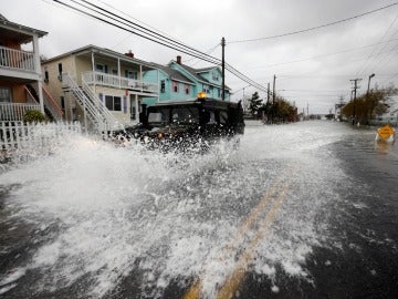 Calles inundadas tras el paso del huracán Sandy