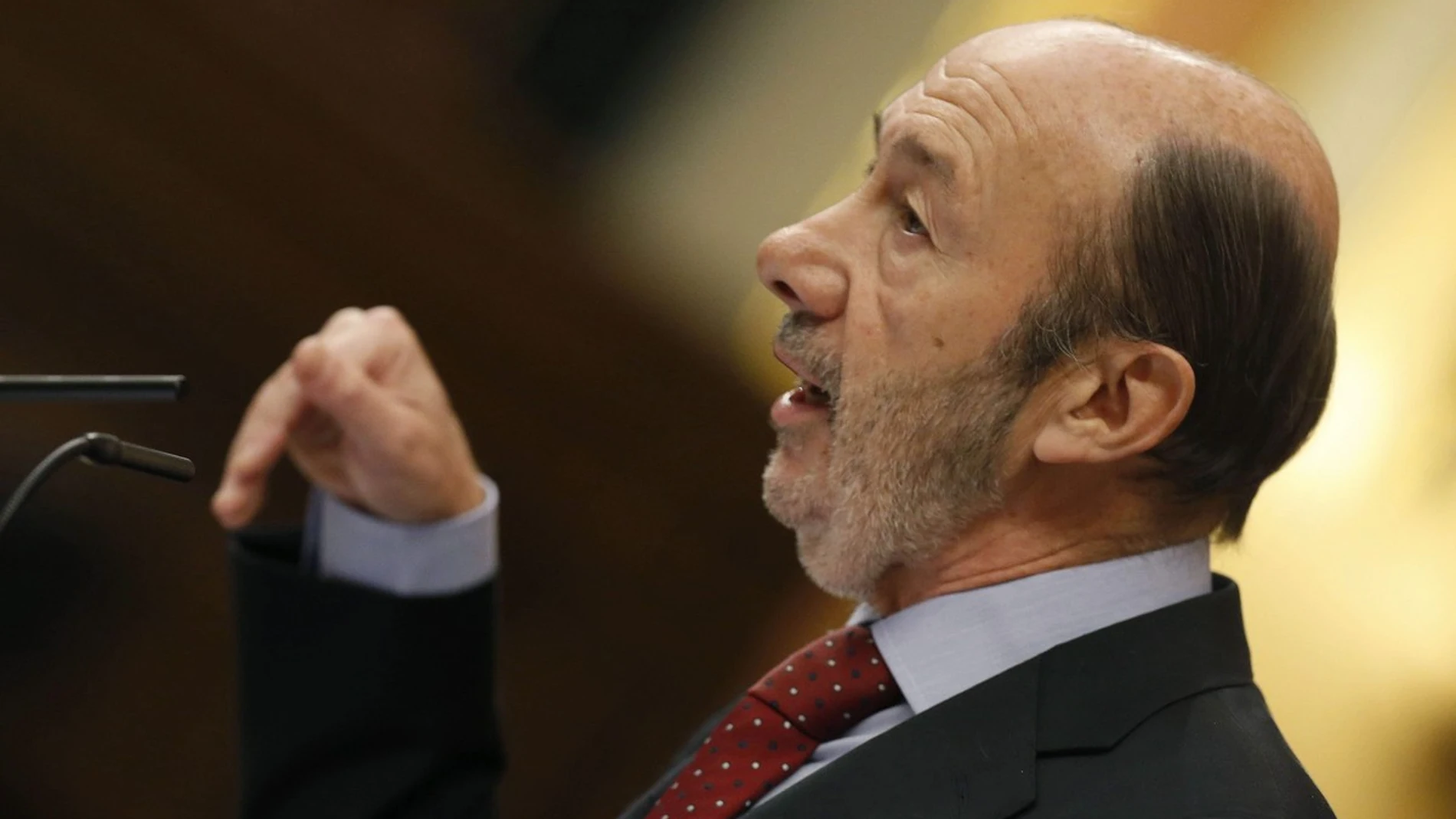 El líder del PSOE, Alfredo Pérez Rubalcaba, durante su intervención El líder del PSOE, Alfredo Pérez Rubalcaba, durante su intervención