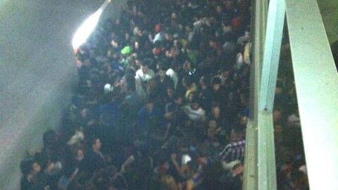 Pasillo con la avalancha en el Madrid Arena