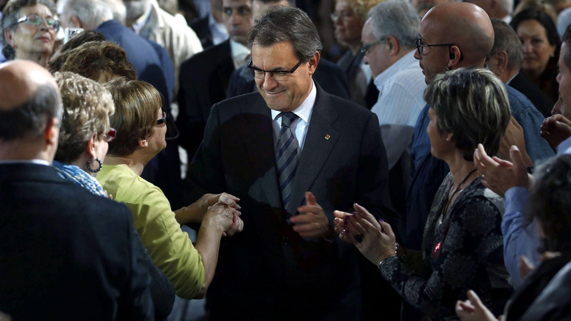 Artur Mas, durante un acto de apoyo de miembros de la sociedad civil