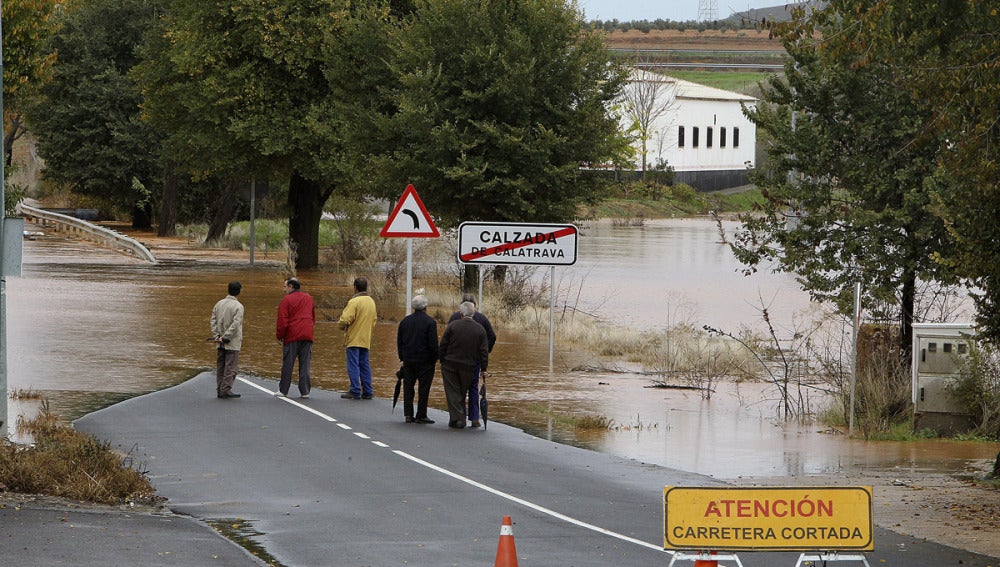 Carretera cortada en Ciudad Real