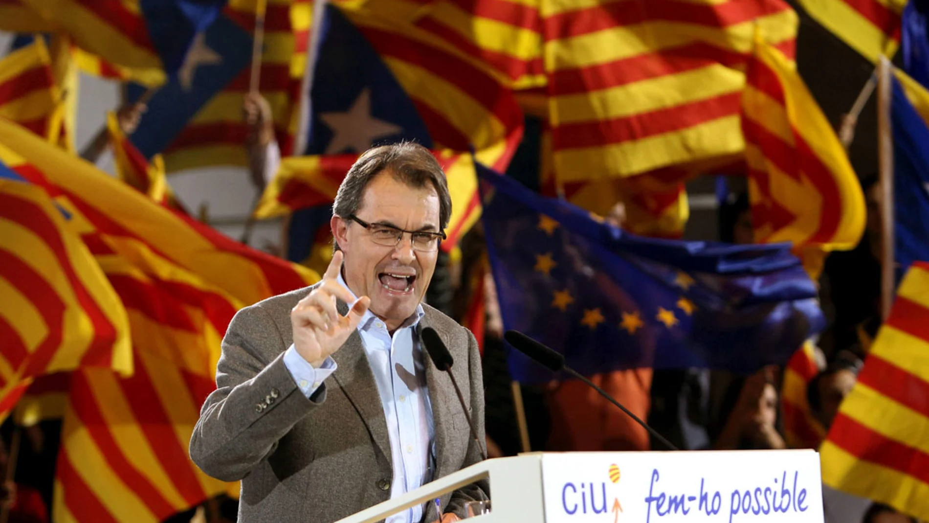 Artur Mas en un mitin en Sabadell