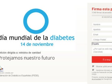 Recogida de firmas para la prevención de la diabetes