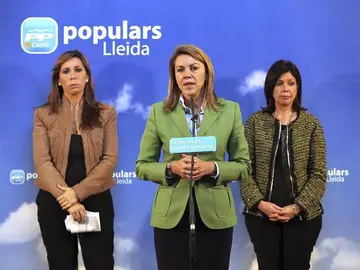 Mª Dolores de Cospedal en un acto de campaña en Cataluña Mª Dolores de Cospedal en un acto de campaña en Cataluña