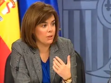Soraya Saénz de Santamaría en rueda de prensa Soraya Saénz de Santamaría en rueda de prensa