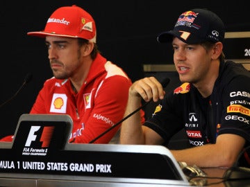 Alonso y Vettel, en rueda de prensa