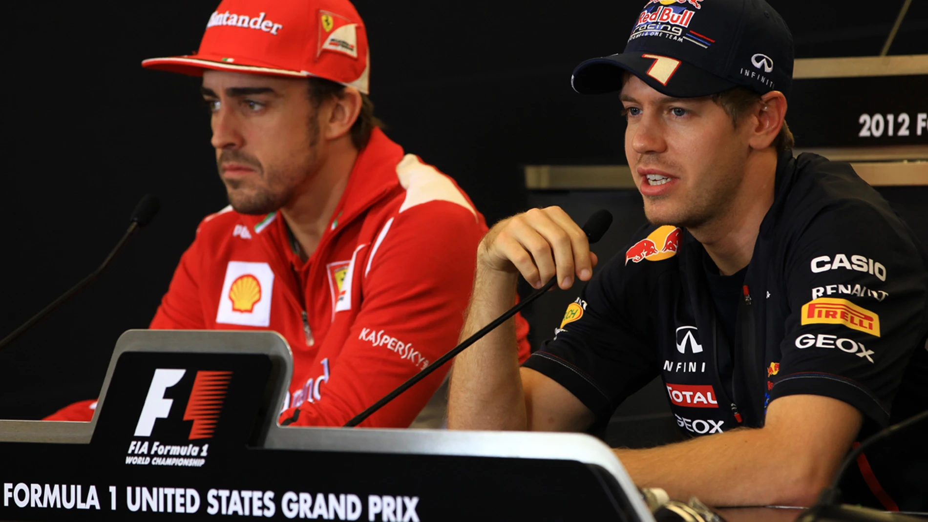 Alonso y Vettel, en rueda de prensa