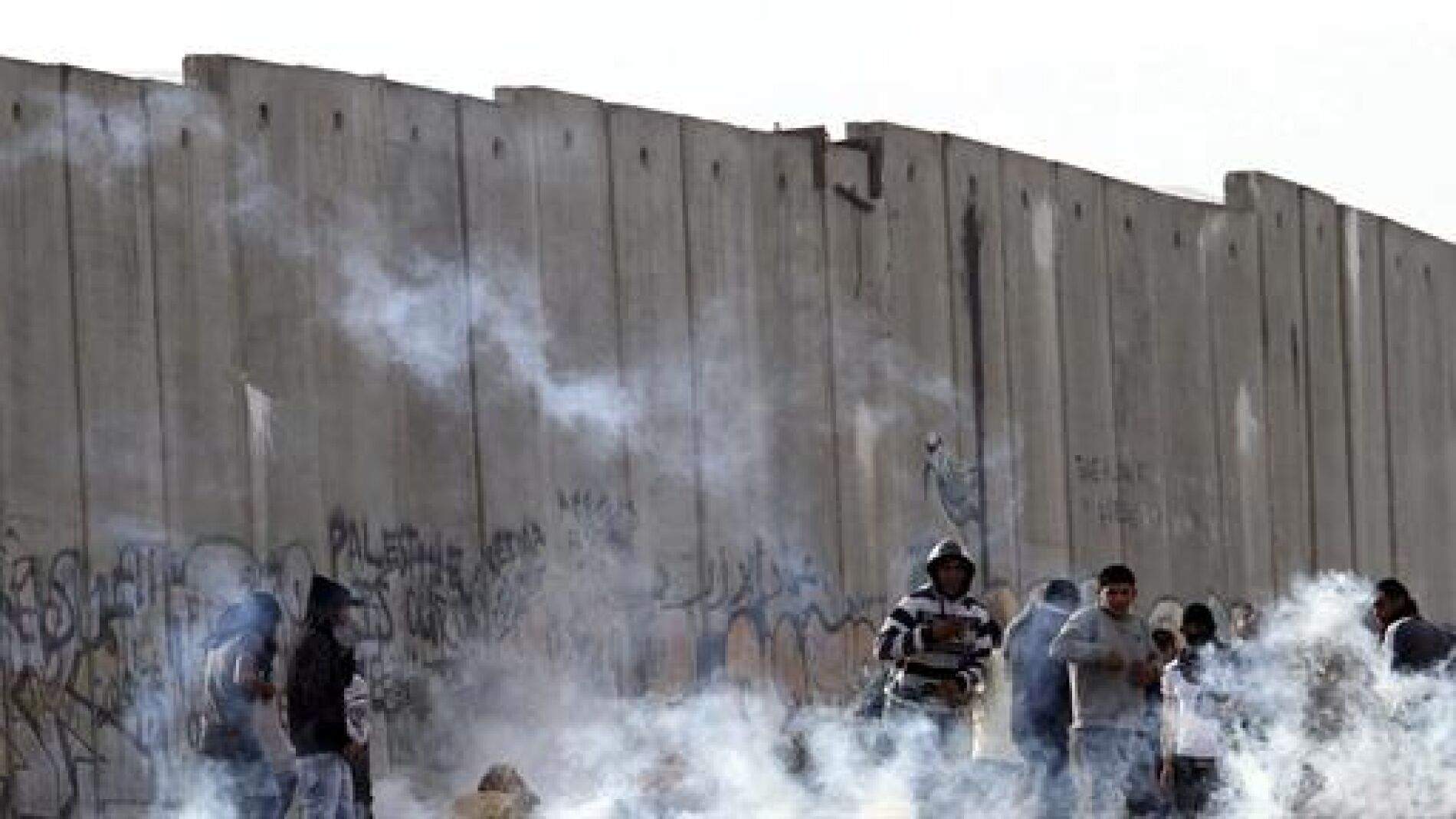 Manifestantes palestinos en Ramala