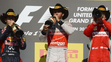 Alonso termina tercero en Austin con Hamilton arrebatando el triunfo a Vettel