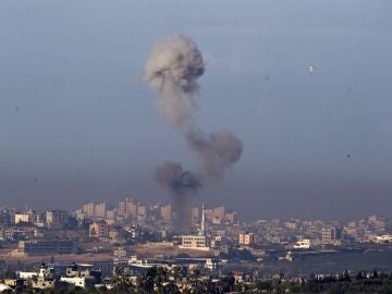 Instantes posteriores a un bombardeo en Gaza