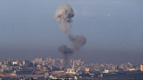 Instantes posteriores a un bombardeo en Gaza