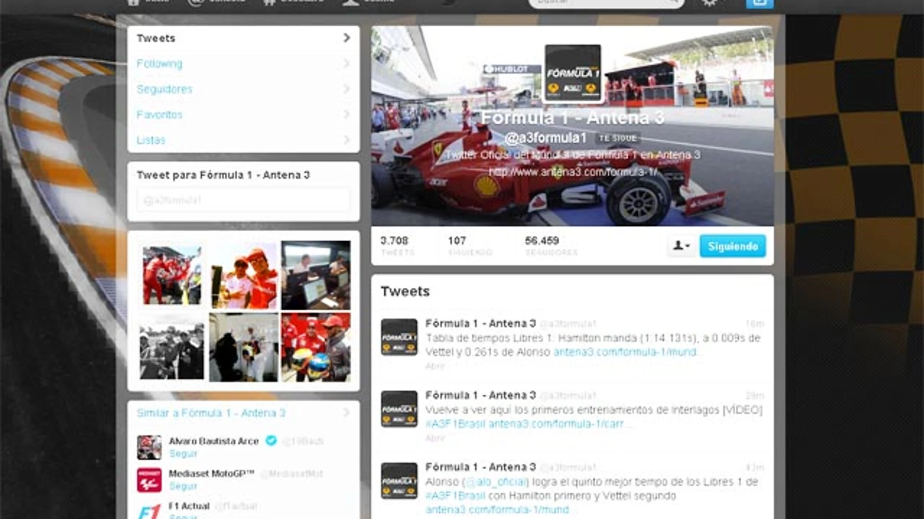Perfil de Twitter de @a3formula1
