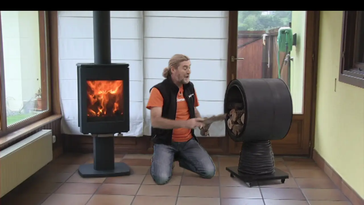 Convertimos un tambor de lavadora en un leñero