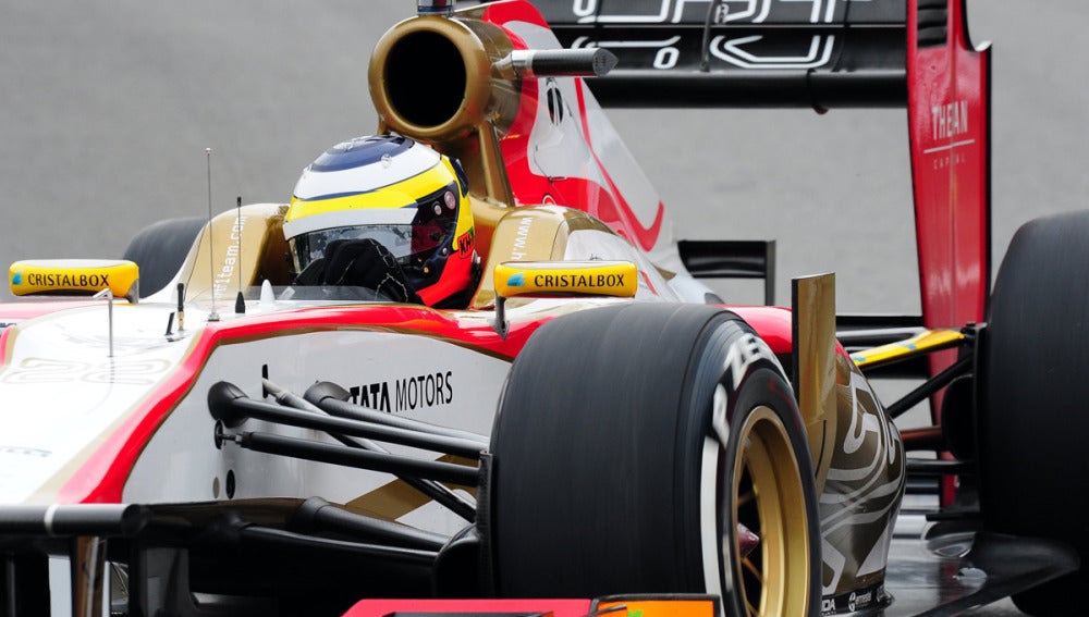 El HRT de De la Rosa, sobre Interlagos.