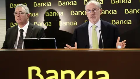 El expresidente de Bankia, Rodrigo Rato con el exconsejero delegado, Francisco Verdú El expresidente de Bankia, Rodrigo Rato con el exconsejero delegado, Francisco Verdú
