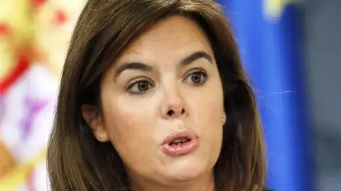 Soraya Sáenz de Santamaría, en la rueda de prensa posterior a un Consejo de Ministros Soraya Sáenz de Santamaría, en la rueda de prensa posterior a un Consejo de Ministros