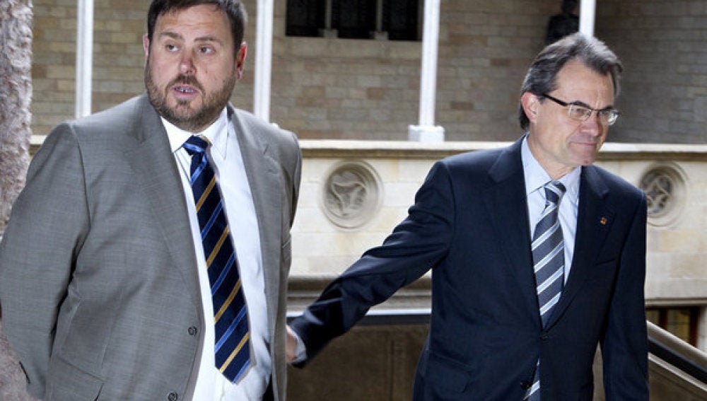 Oriol Junqueras junto a Artur Mas