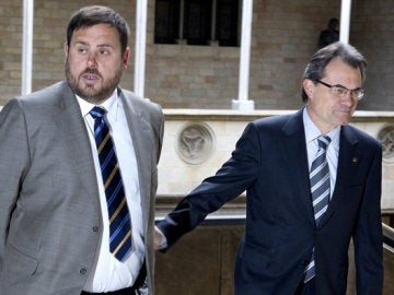 Oriol Junqueras junto a Artur Mas