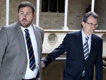 Oriol Junqueras junto a Artur Mas Oriol Junqueras junto a Artur Mas