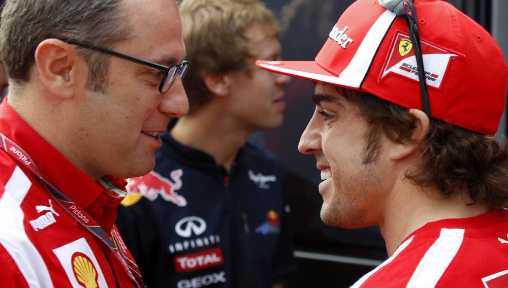 Stefano Domenicali y Fernando Alonso