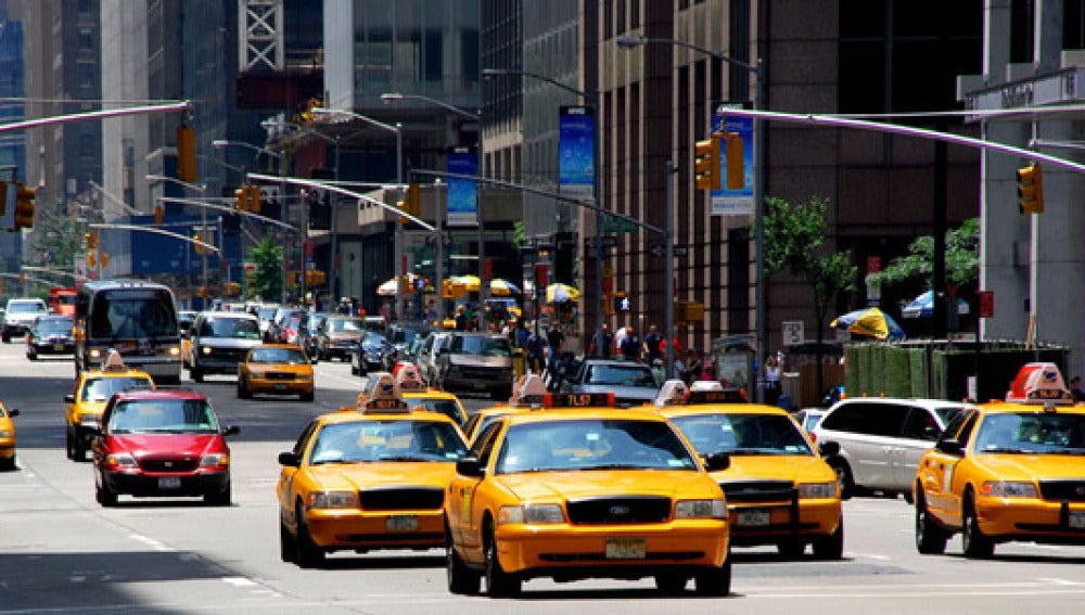 Los típicos taxis amarillos de Nueva York