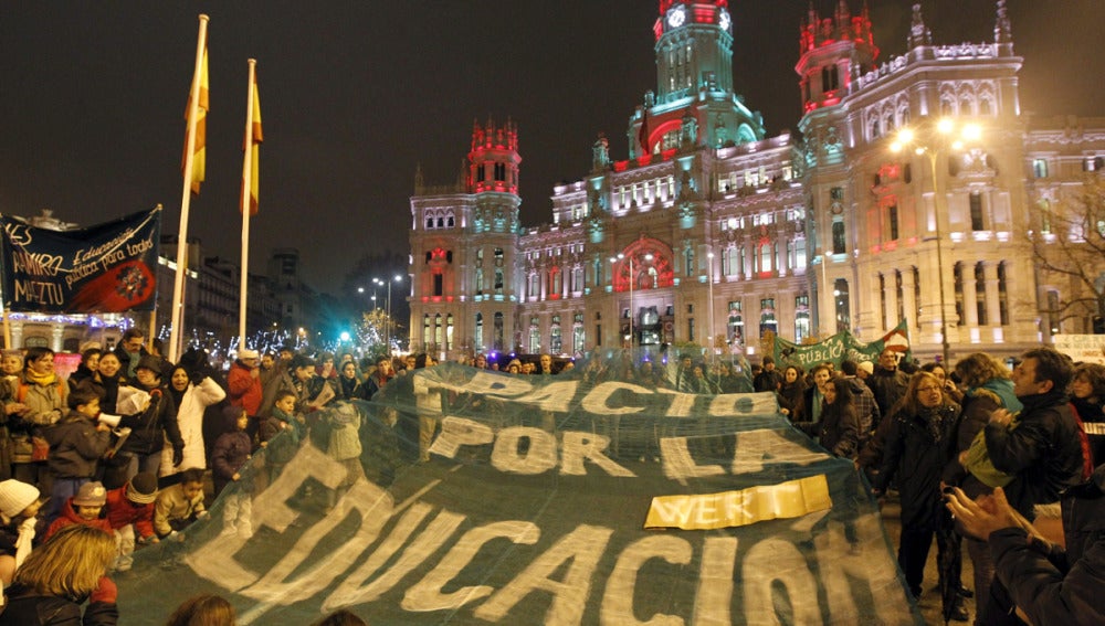 Protesta contra la reforma educativa en Madrid