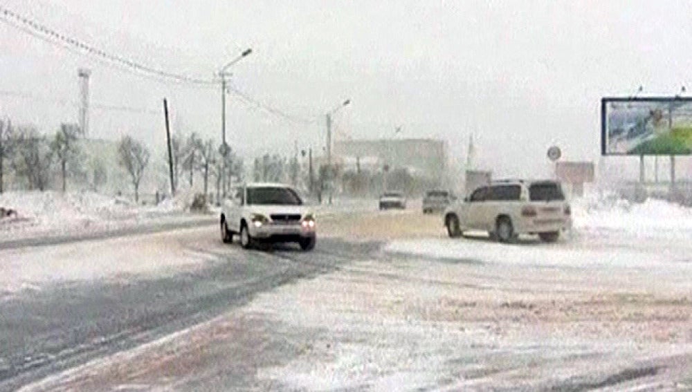 Imagen del temporal de nieve en Japón