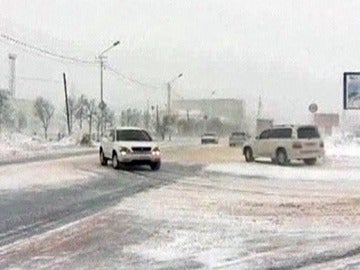 Imagen del temporal de nieve en Japón