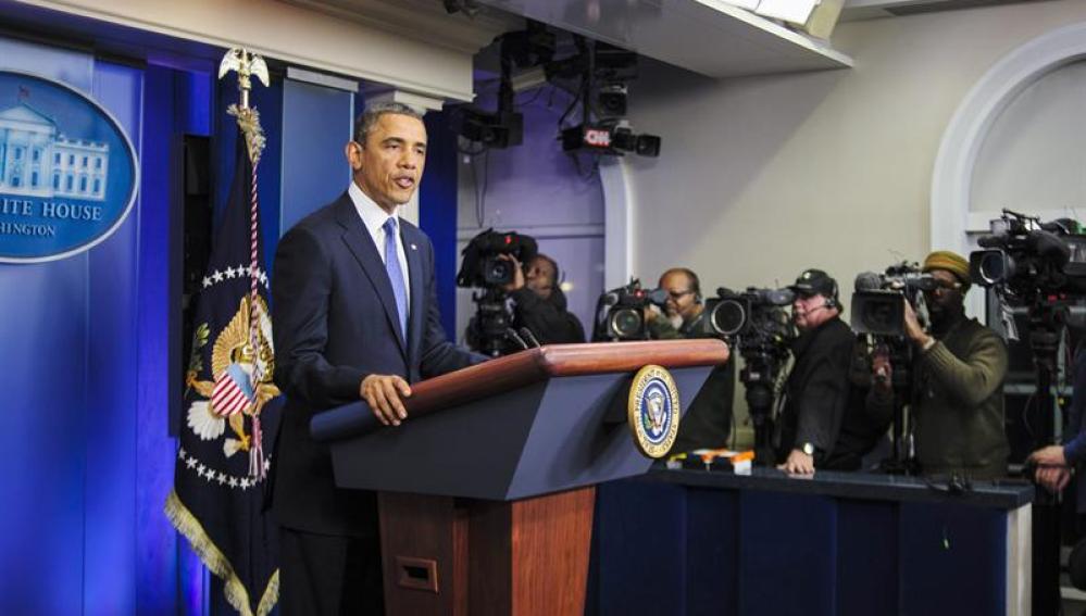El presidente de EEUU, Barack Obama, durante su comparecencia en la Casa Blanca