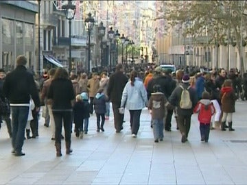 Aglomeración navideña en Madrid