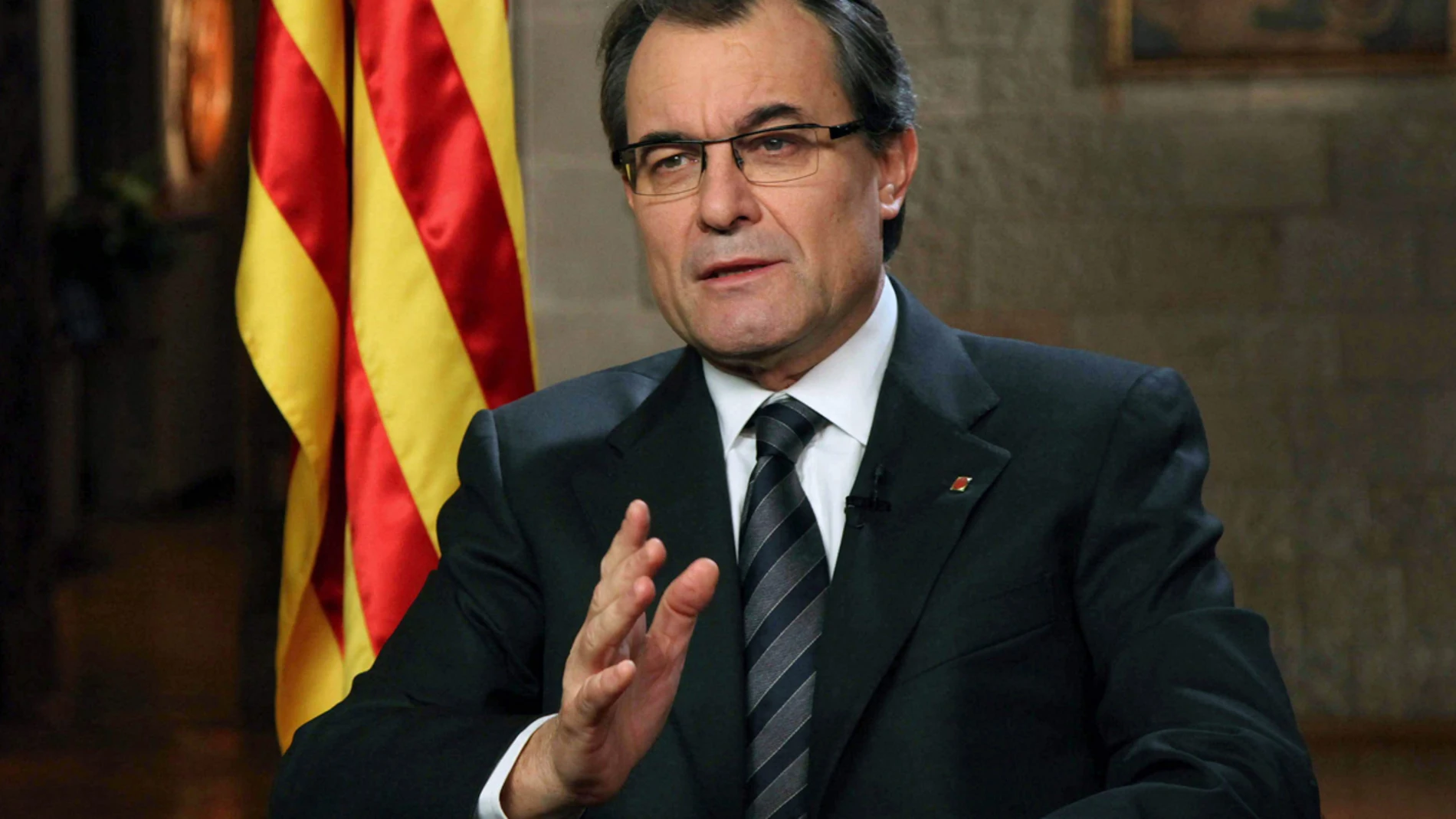 Artur Mas en su discurso navideño Artur Mas en su discurso navideño