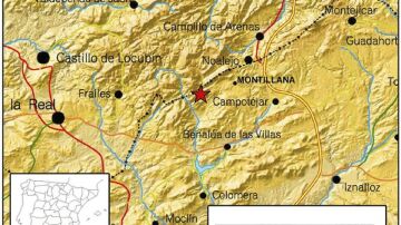 Imagen facilitada por el Instituto Geográfico Nacional del lugar en el que se ha producido el terremoto