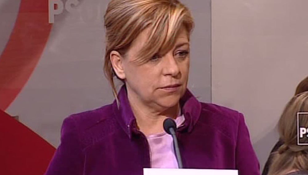 Elena Valenciano, en rueda de prensa en Ferraz