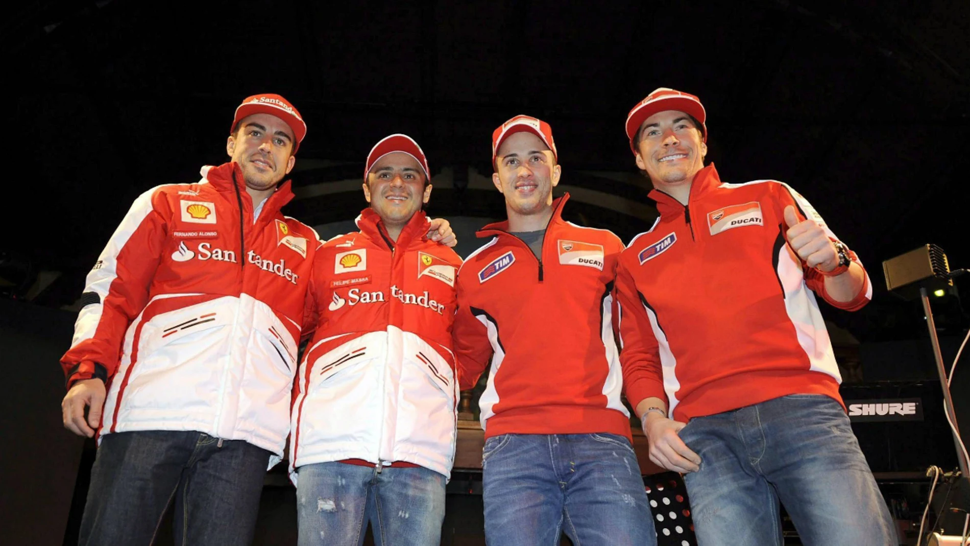 Alonso y Massa, junto a Dovizioso y Hayden