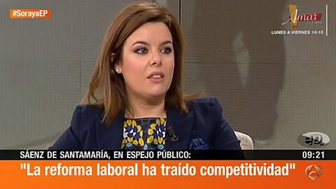 La vicepresidenta Soraya S&aacute;enz de Santamar&iacute;a