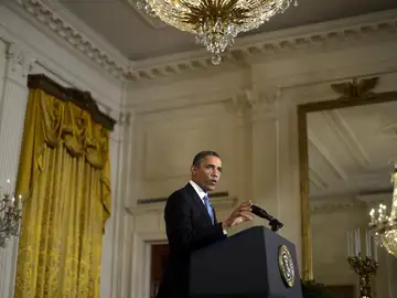 Barack Obama, durante la rueda de prensa en la Casa Blanca Barack Obama, durante la rueda de prensa en la Casa Blanca