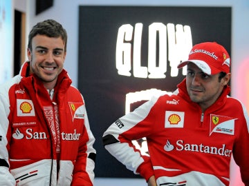 Alonso y Massa en el Wrooom 2013