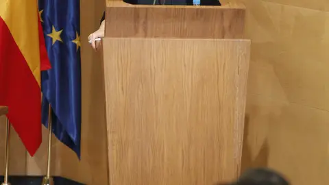 Soraya Saénz de Santamaría en rueda de prensa Soraya Saénz de Santamaría en rueda de prensa