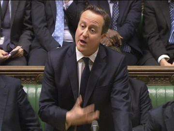 El primer ministro, David Cameron, se dirige a la Cámara de los Comunes en el Parlamento británico