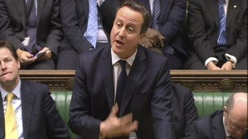 El primer ministro, David Cameron, se dirige a la Cámara de los Comunes en el Parlamento británico